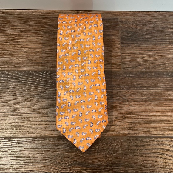 Haines & Bonner of London Other - Haines and Bonner of London Orange and Blue Paisley Silk Tie OS